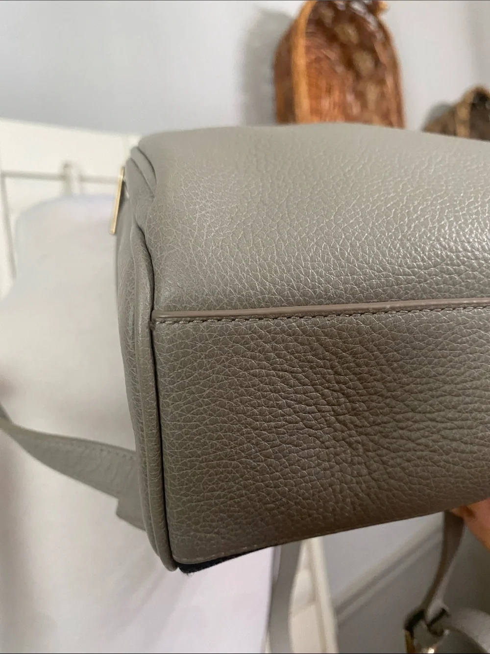 Furla Frida Italian Lux Soft gray Pebbled Leather Backpack